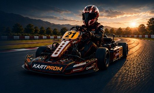 Driver number 21 racing at sunset