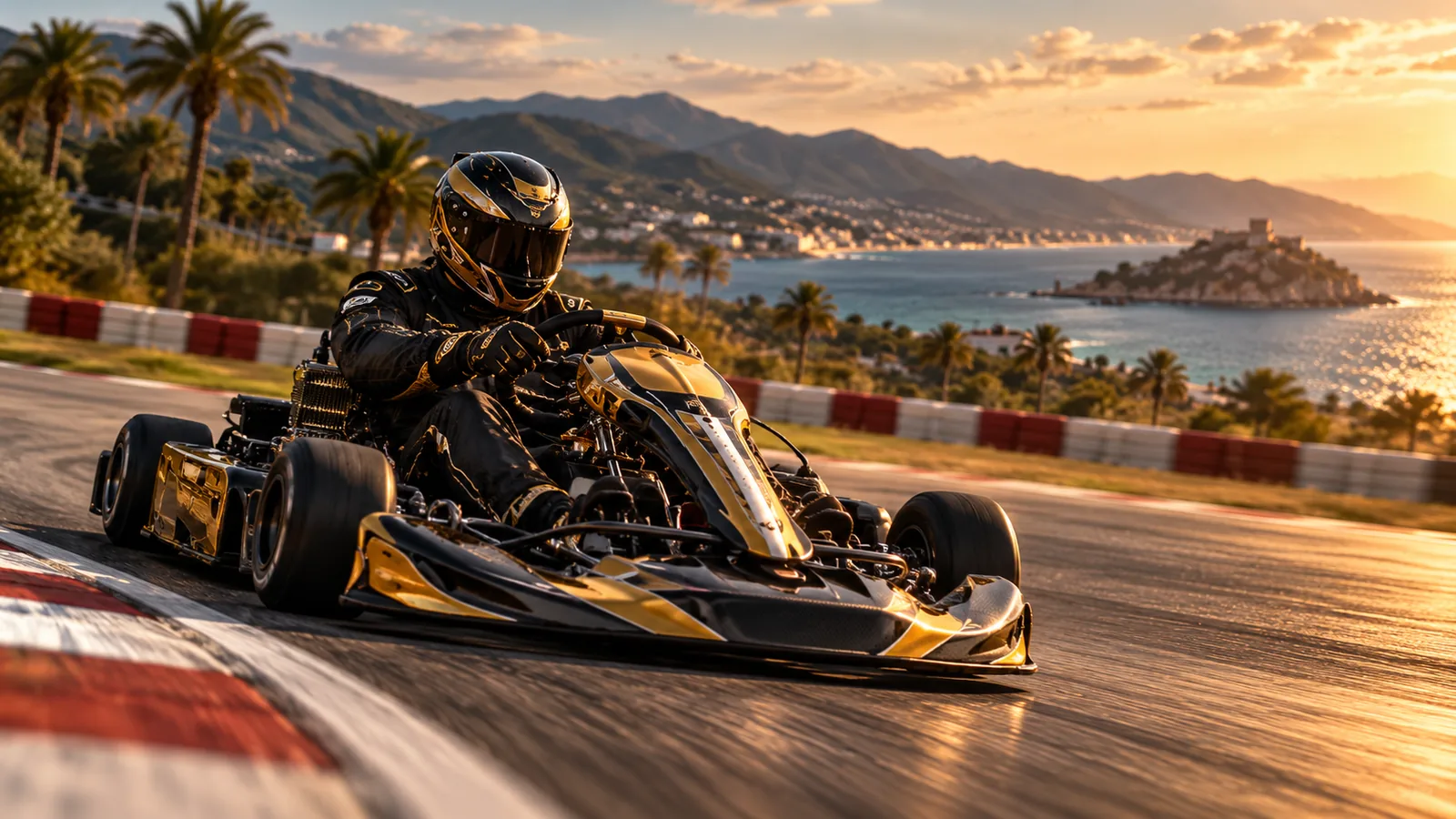 Racing kart at speed